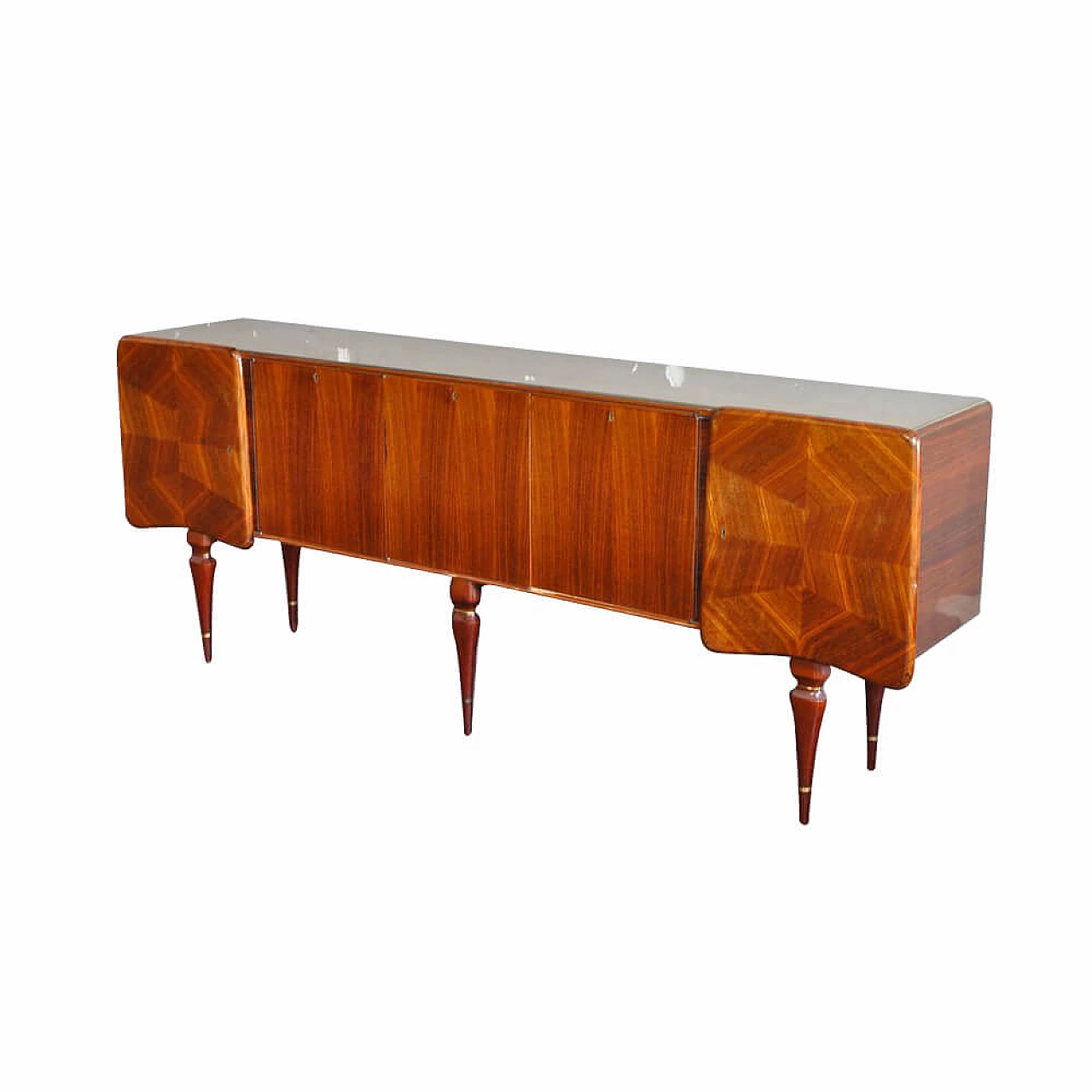 Credenza con cinque ante in ciliegio, anni '60 1306578