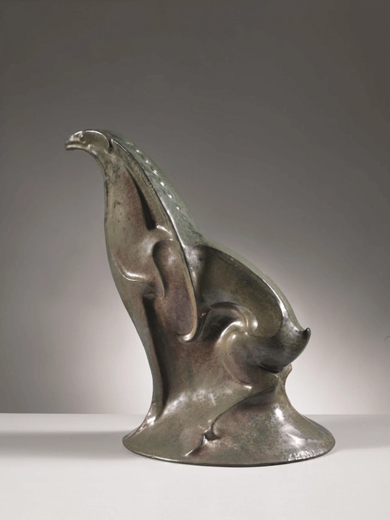 A. Chini, Créature Fantastique, craquelé ceramic sculpture, 1930s 1306771