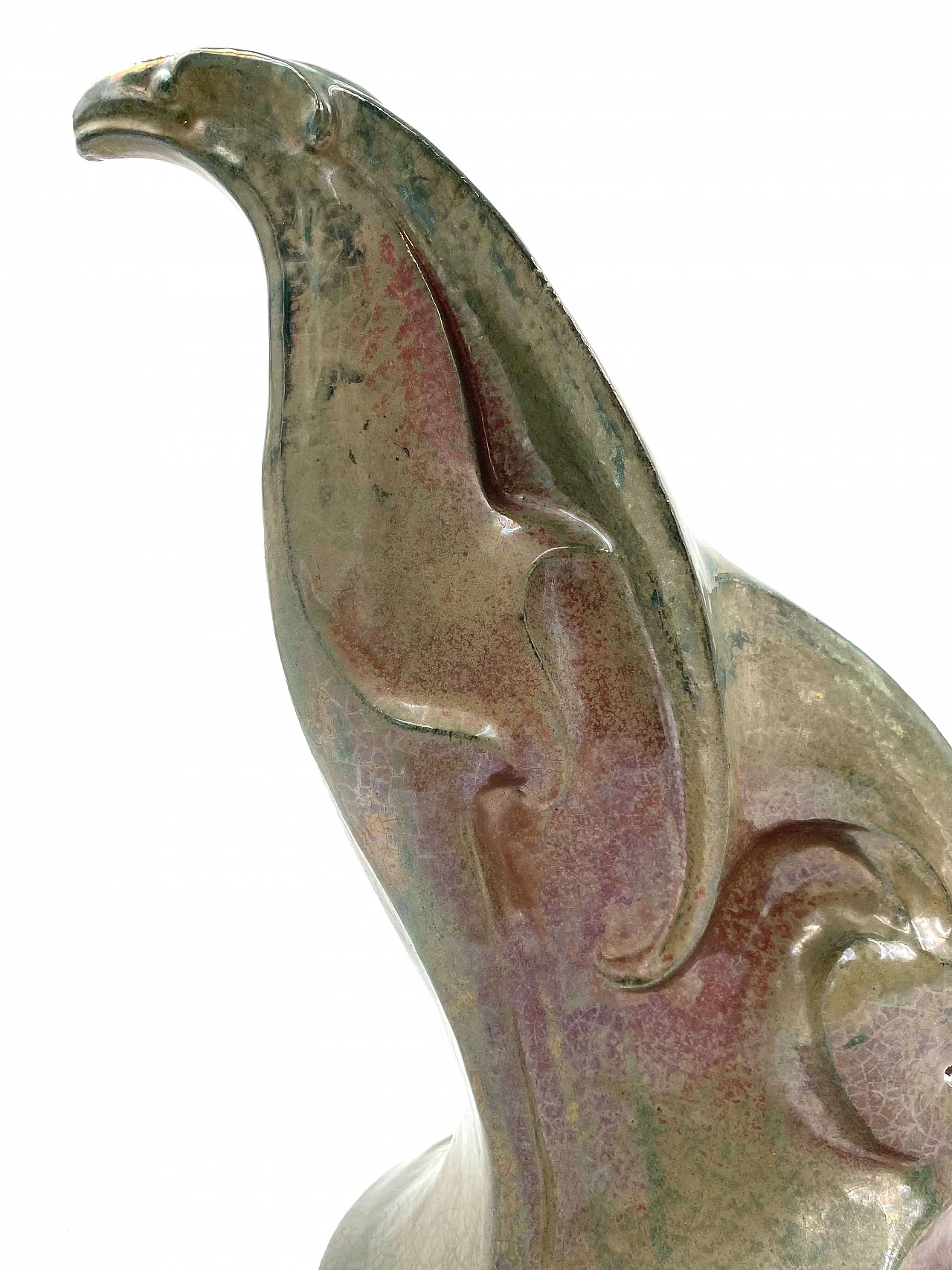 A. Chini, Créature Fantastique, craquelé ceramic sculpture, 1930s 1306780