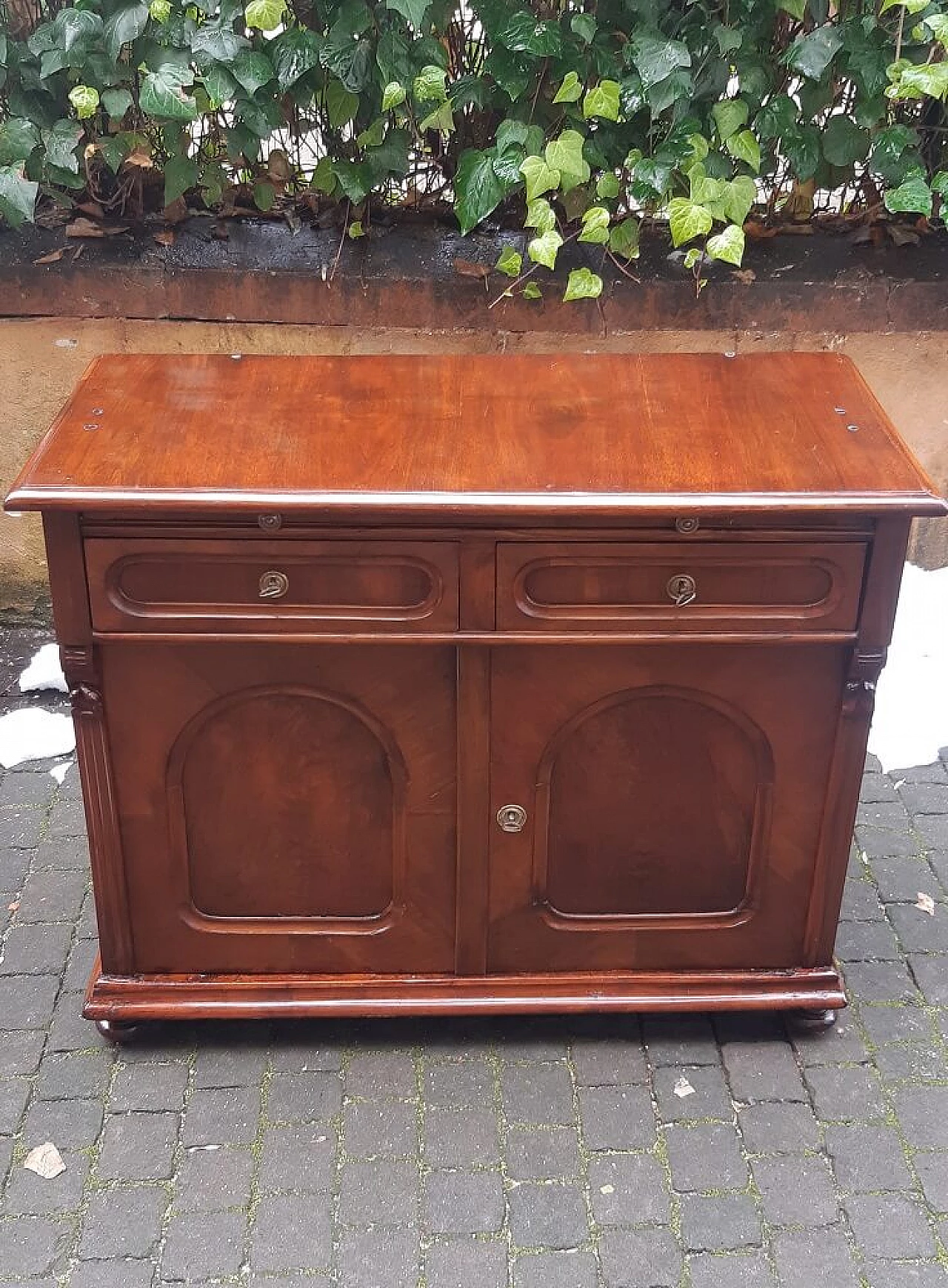 Credenza Biedermeier in noce e radica di noce, '800 1306842