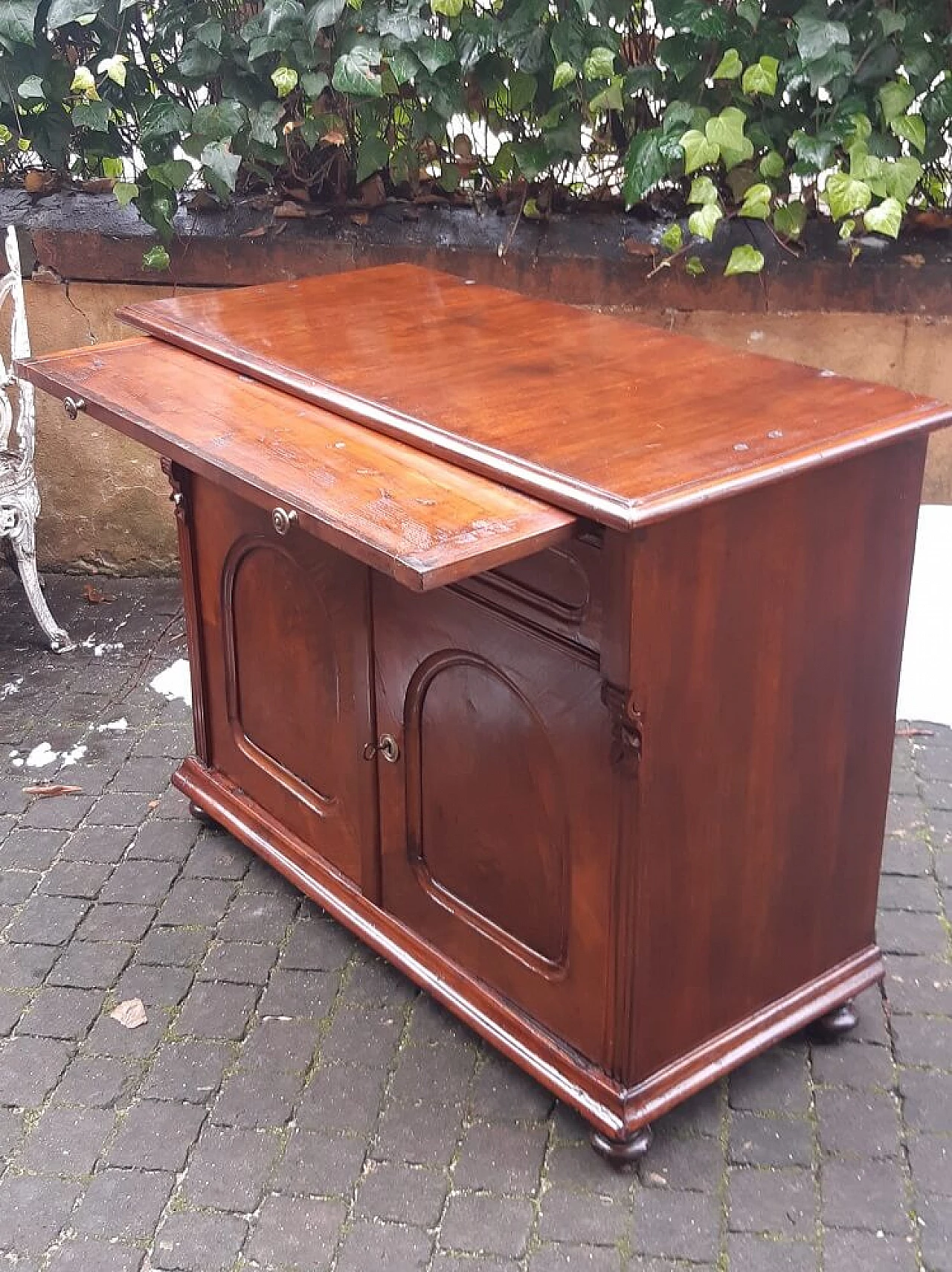 Credenza Biedermeier in noce e radica di noce, '800 1306844