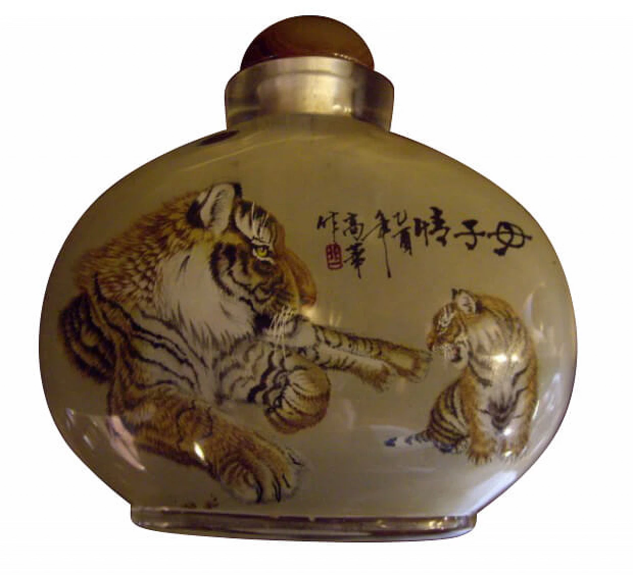Snuff bottle in painted glass, 50s 1306885
