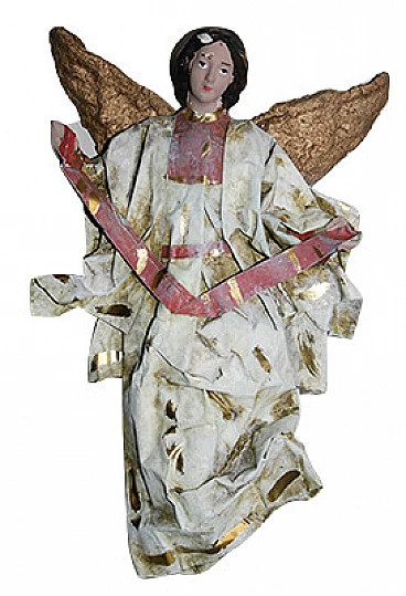 Angel in flight in papier-mâché