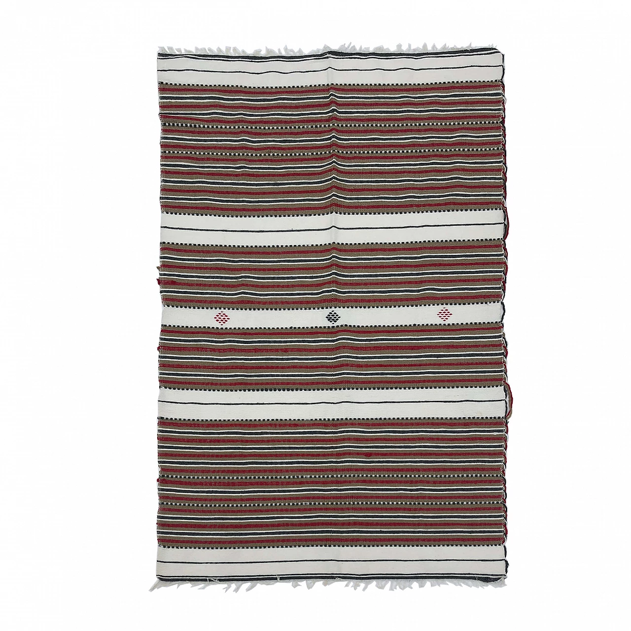 Algerian handmade striped rug, 80s 1307037
