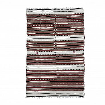 Algerian handmade striped rug, 80s