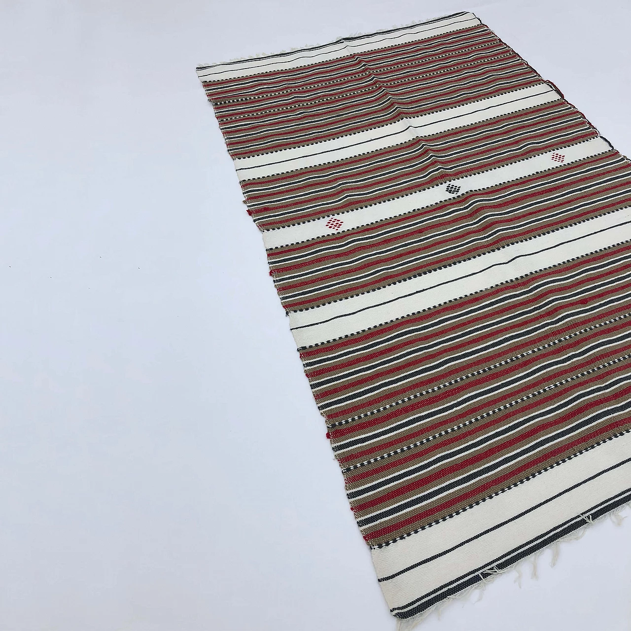 Algerian handmade striped rug, 80s 1307039