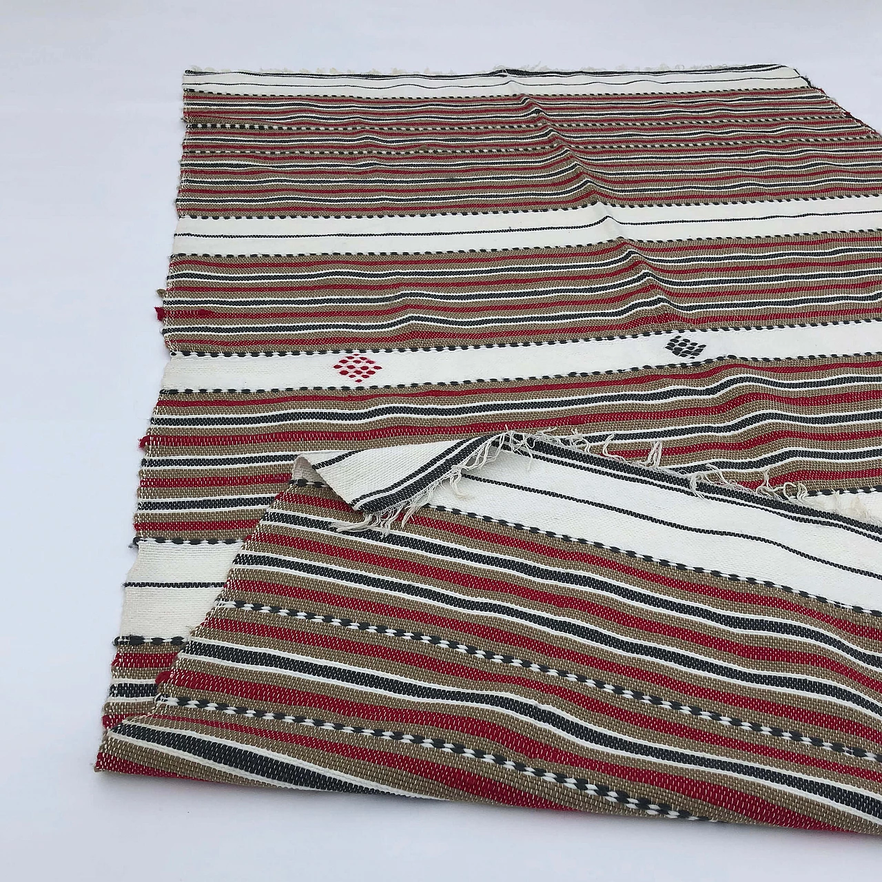 Algerian handmade striped rug, 80s 1307040