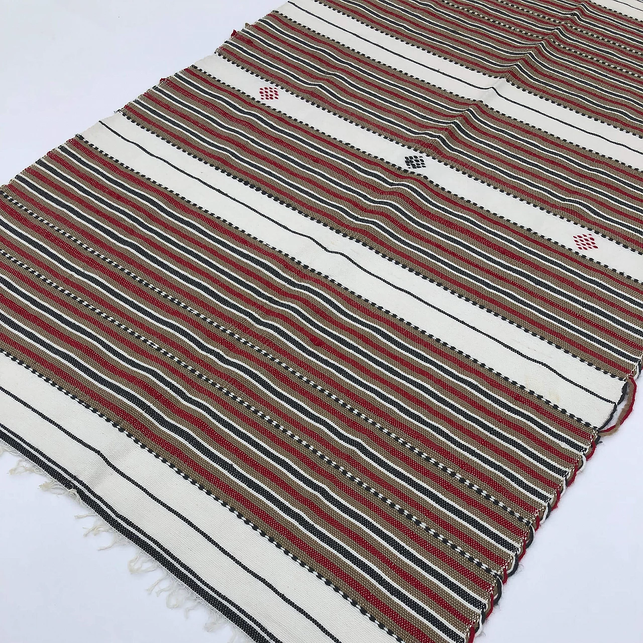 Algerian handmade striped rug, 80s 1307041