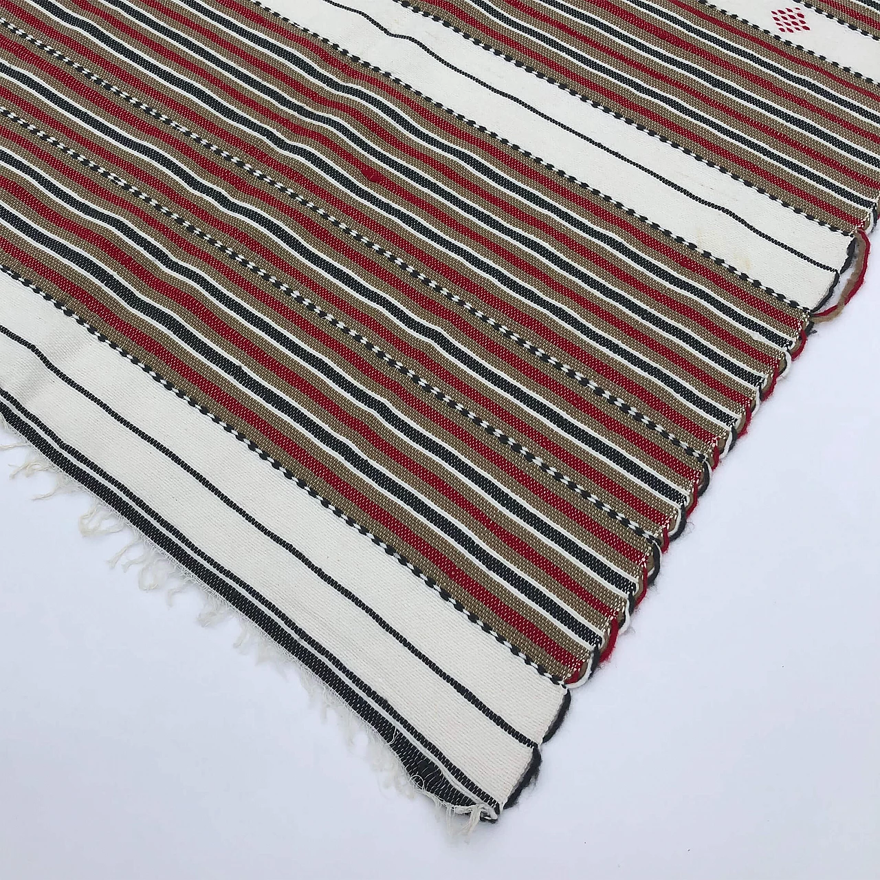 Algerian handmade striped rug, 80s 1307042
