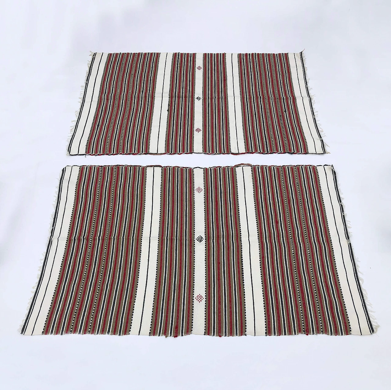 Algerian handmade striped rug, 80s 1307043