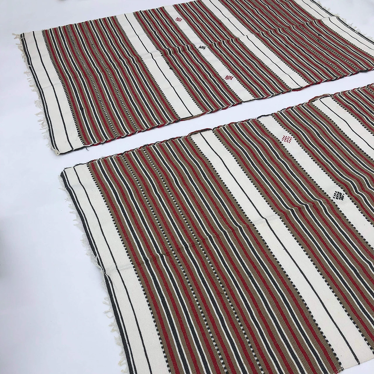 Algerian handmade striped rug, 80s 1307045