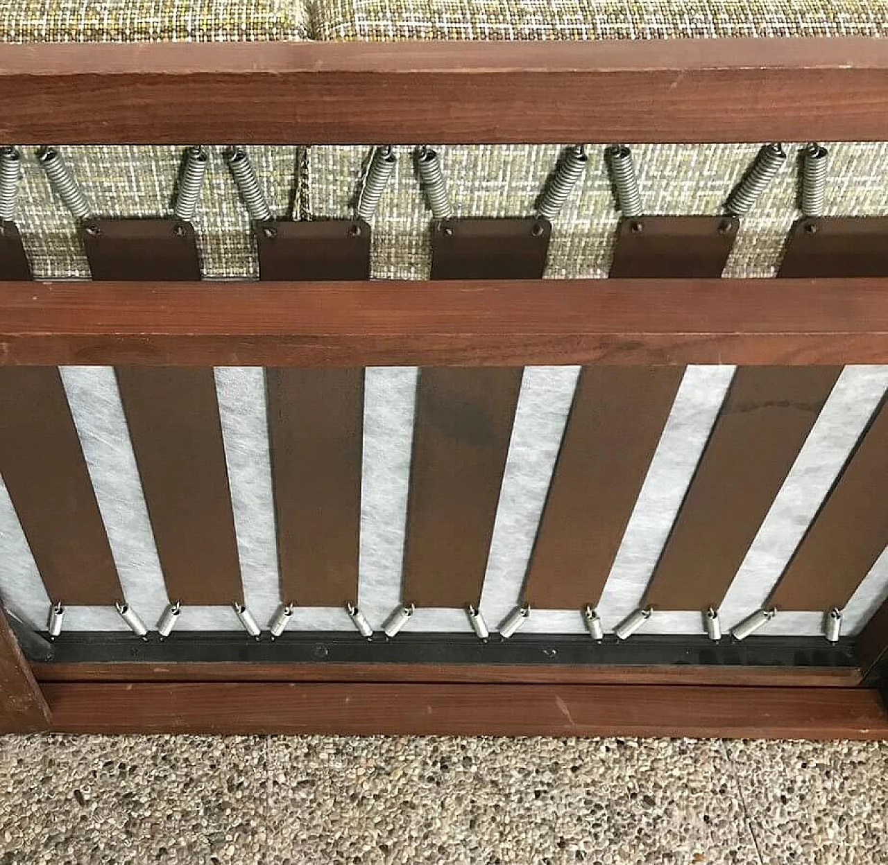 Divano letto scandinavo in palissandro e tessuto, anni '60 1307084