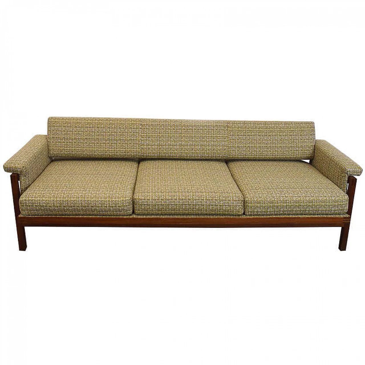 Scandinavian sofa bed in rosewood and fabric, 60s 1307126
