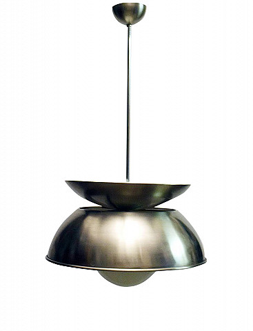 Cetra ceiling lamp in glass and steel by Vico Magistretti for Artemide, 60s