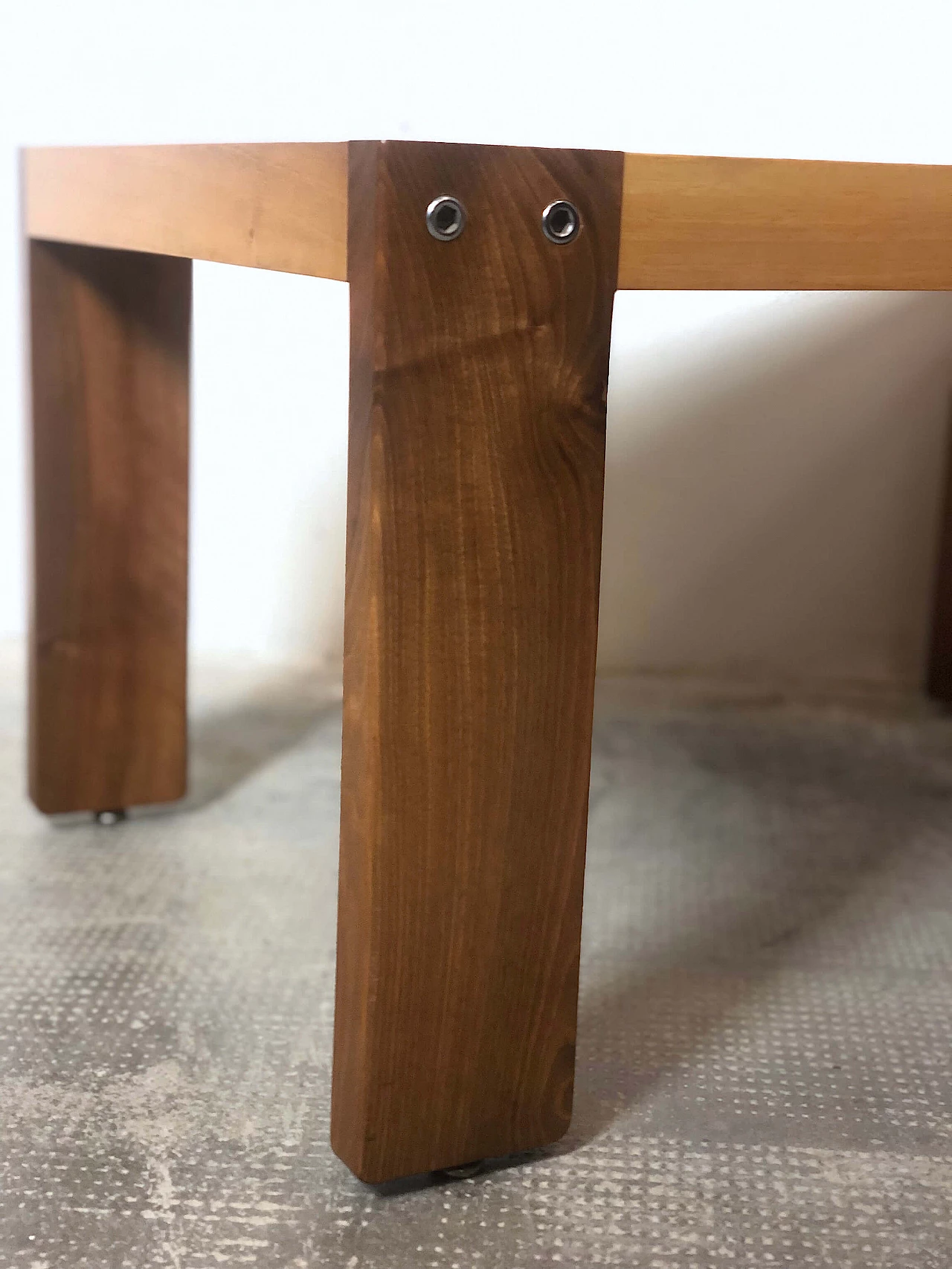 Large coffee table in beech and walnut, 1960s 1307331