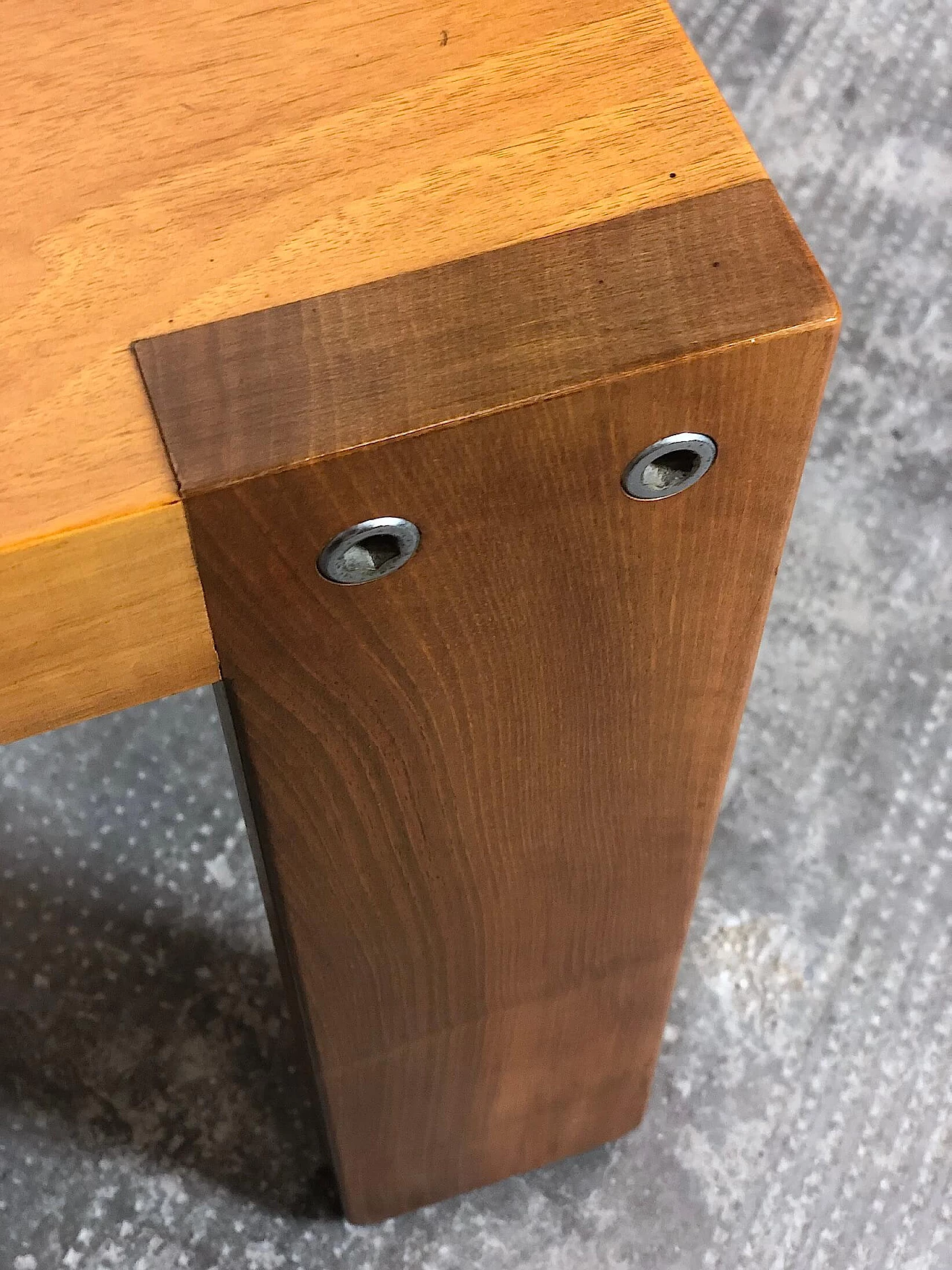 Large coffee table in beech and walnut, 1960s 1307332