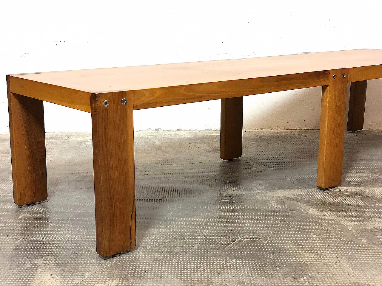 Large coffee table in beech and walnut, 1960s 1307335
