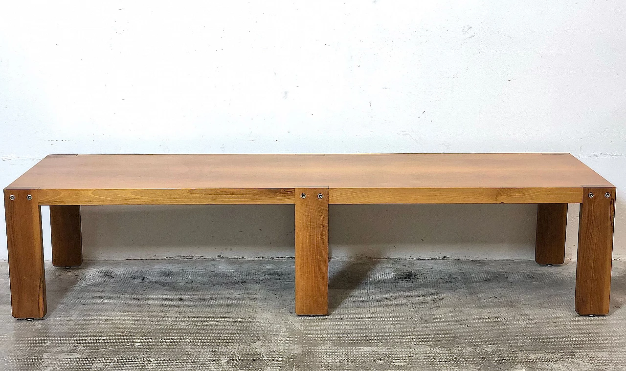 Large coffee table in beech and walnut, 1960s 1307338