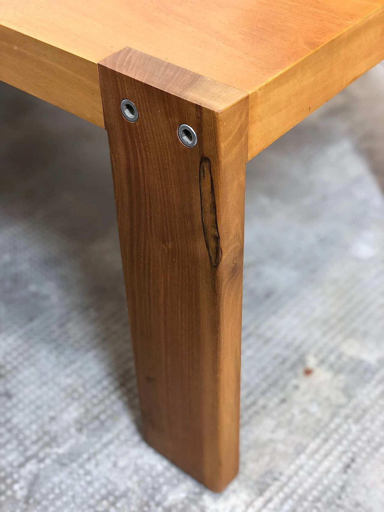 Large coffee table in beech and walnut, 1960s 1307342