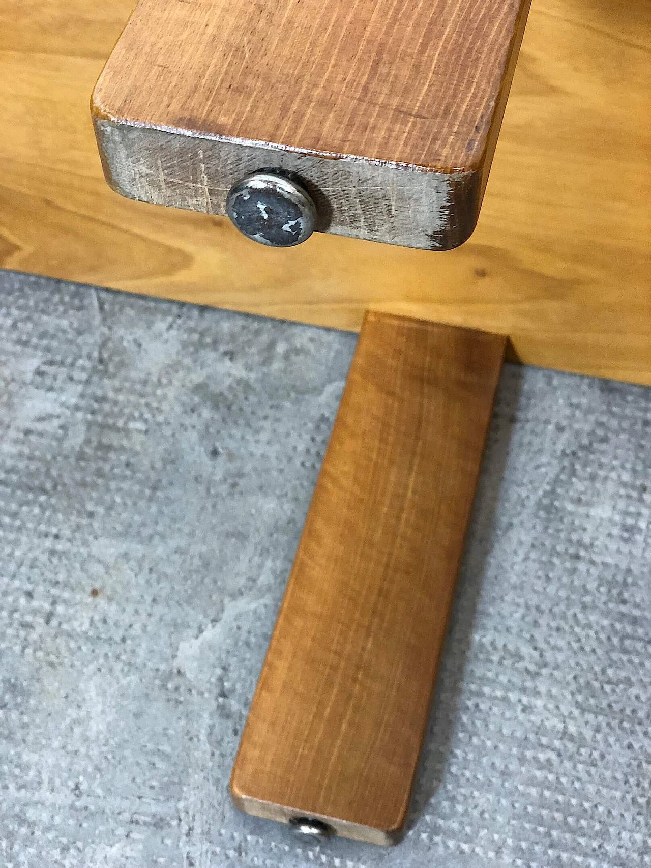 Large coffee table in beech and walnut, 1960s 1307343