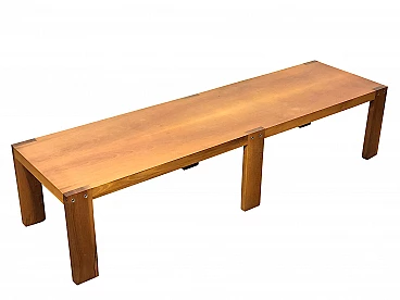 Large coffee table in beech and walnut, 1960s