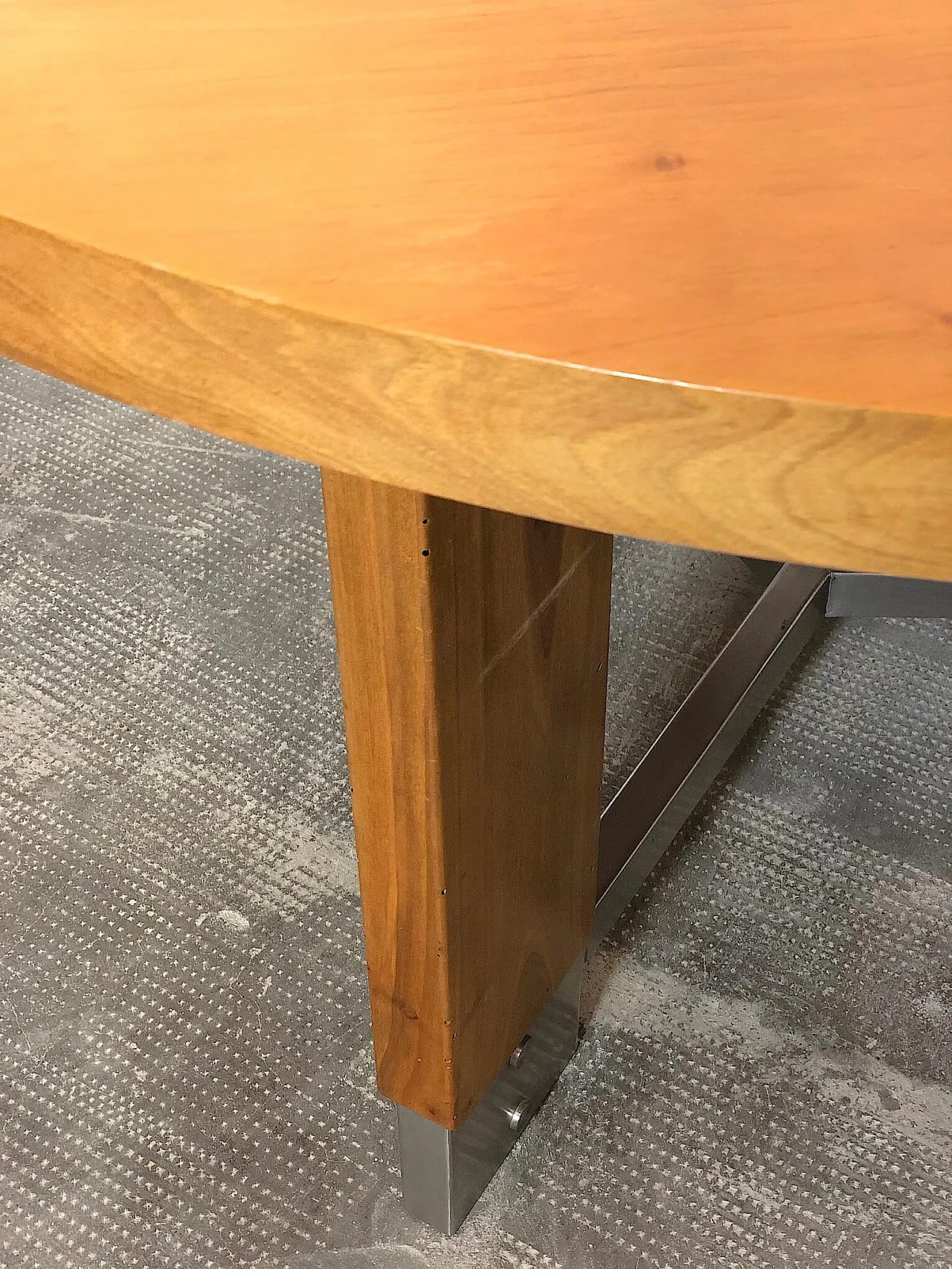 Beechwood and steel table, 1960s 1307452