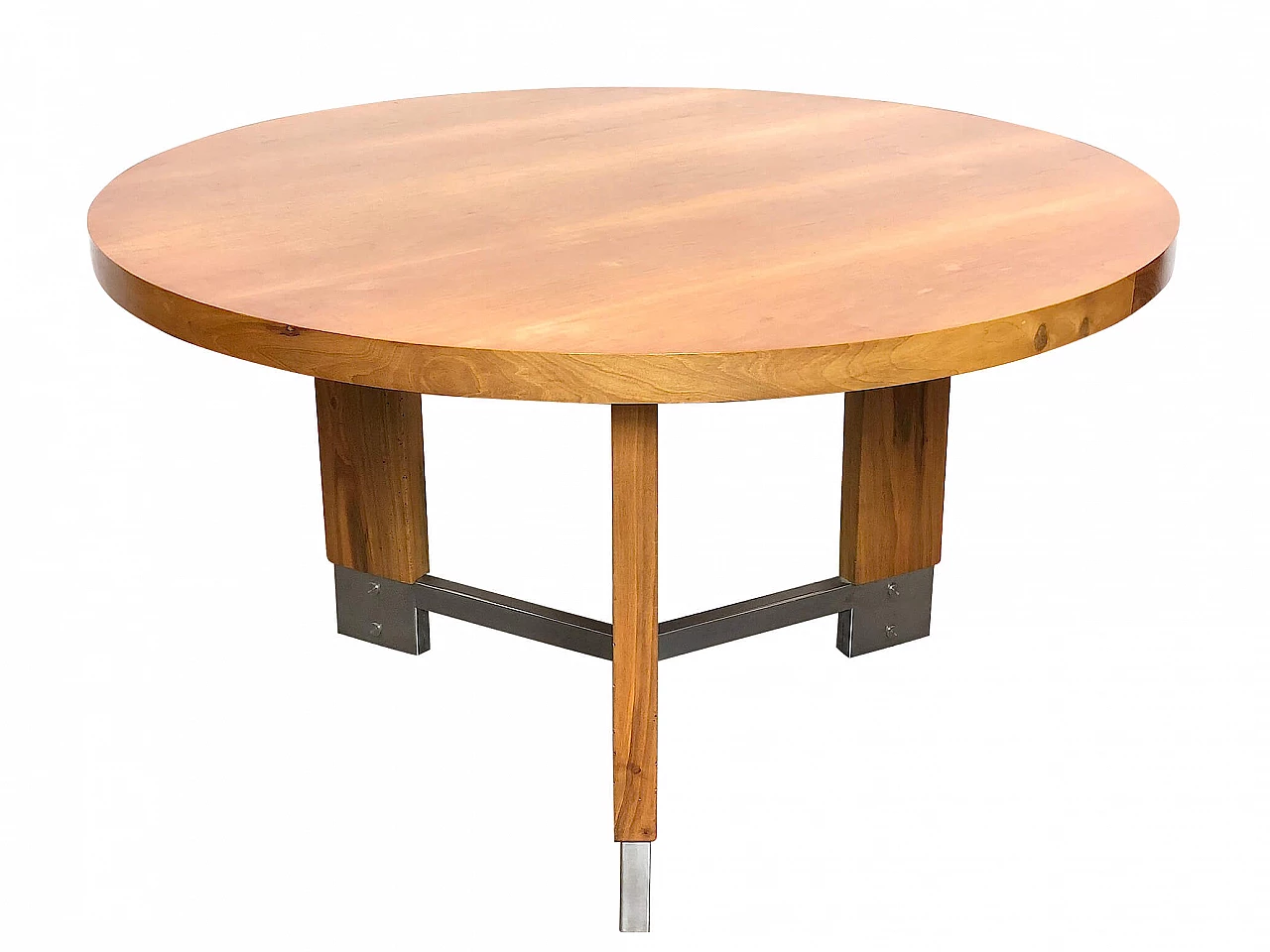 Beechwood and steel table, 1960s 1307465