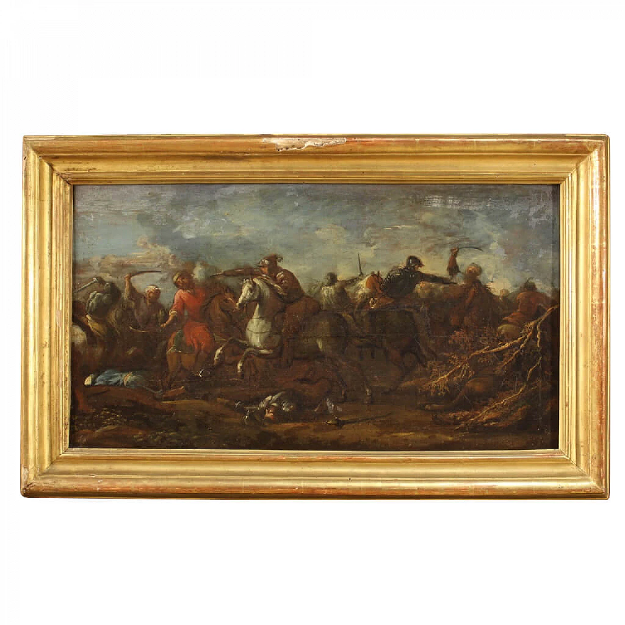 Battle between Western and Arab Knights, German oil painting, late 17th century 1307469