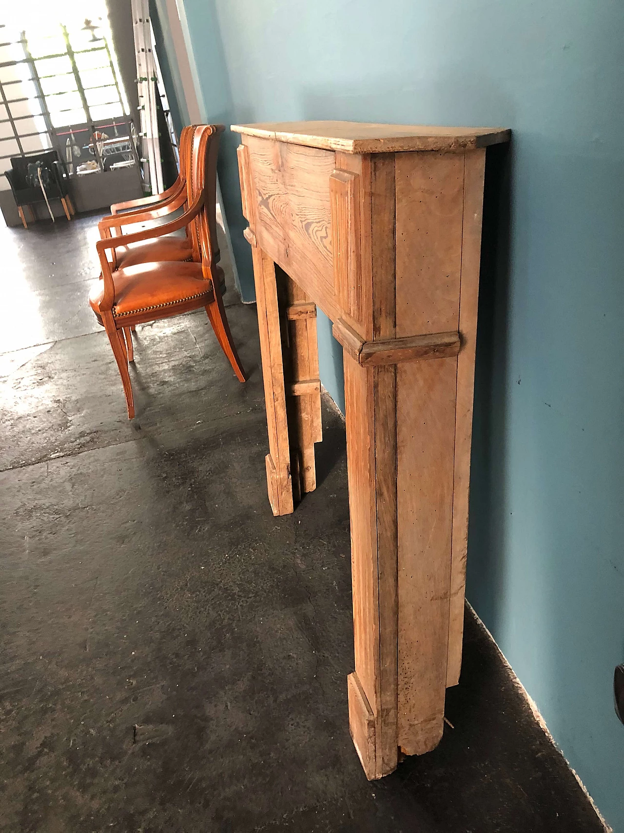 Cornice per camino in rovere, fine '800 1307661