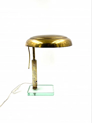 Brass table lamp in the style of Pietro Chiesa for Fontana Arte, 1940s