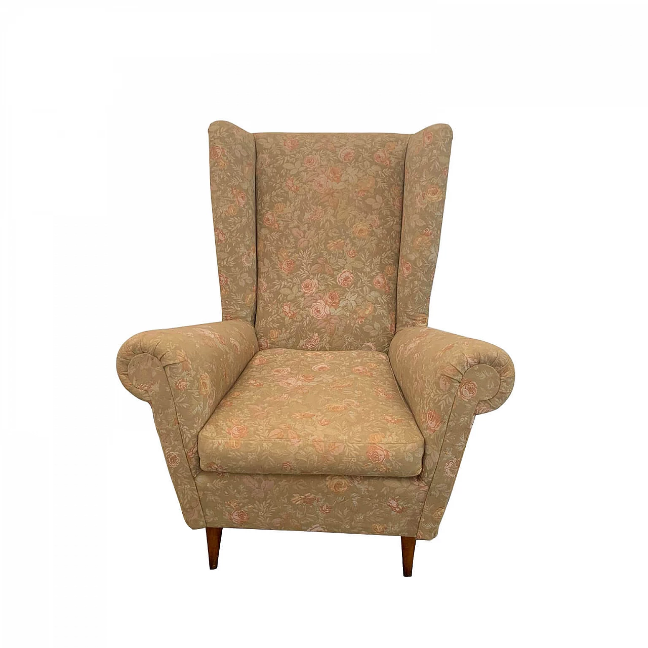 Armchair with floral fabric, 1950s 1308503