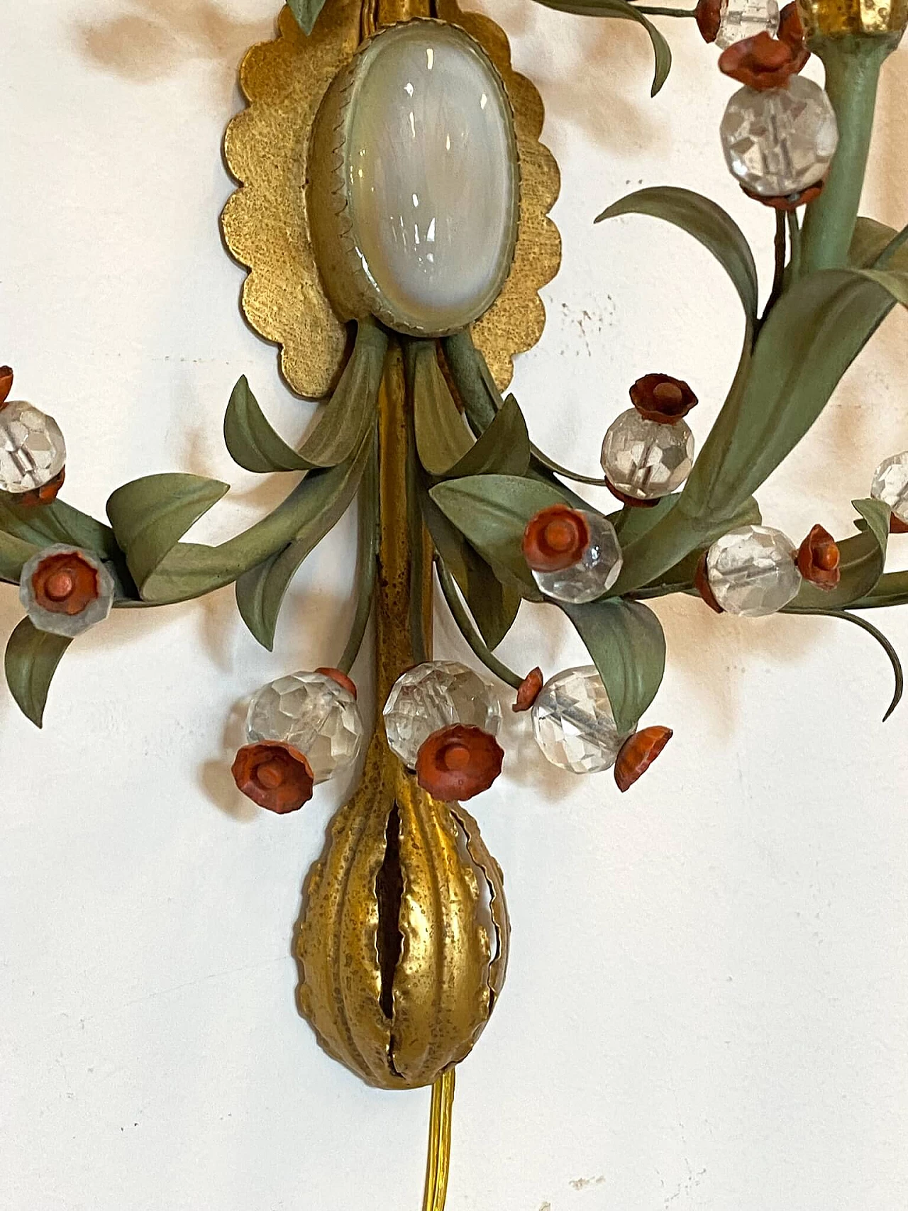 Lacquered and gilded metal 5-light wall lamp, 1960s 1308547