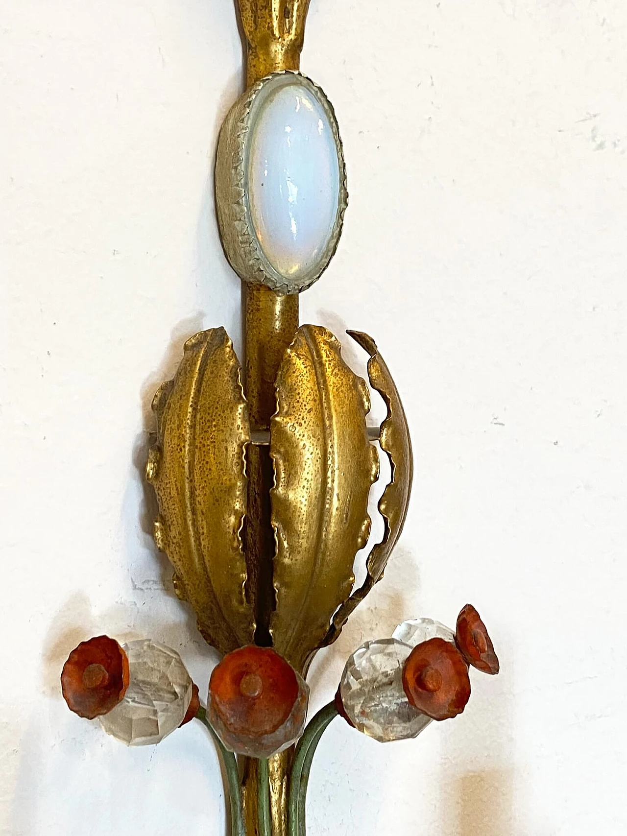 Lacquered and gilded metal 5-light wall lamp, 1960s 1308551