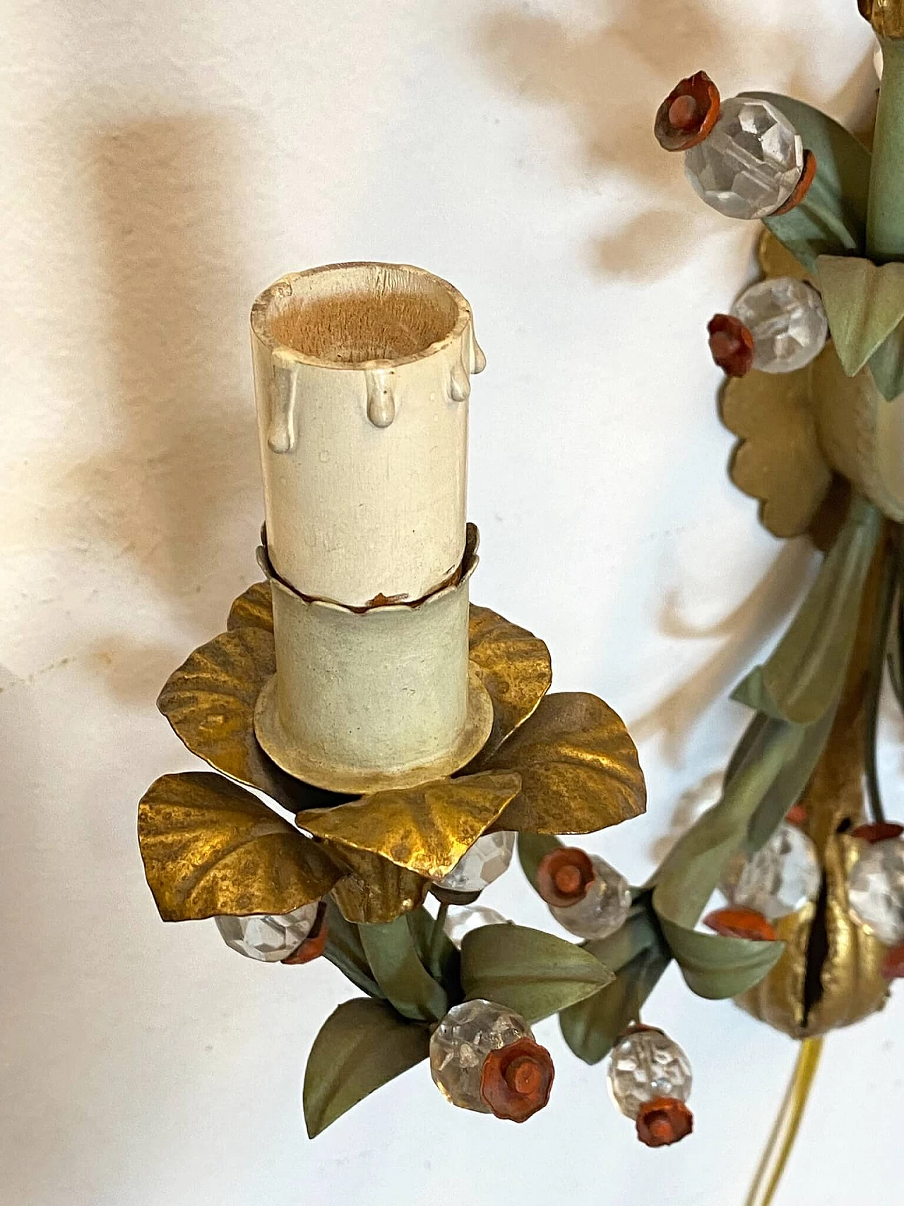 Lacquered and gilded metal 5-light wall lamp, 1960s 1308552