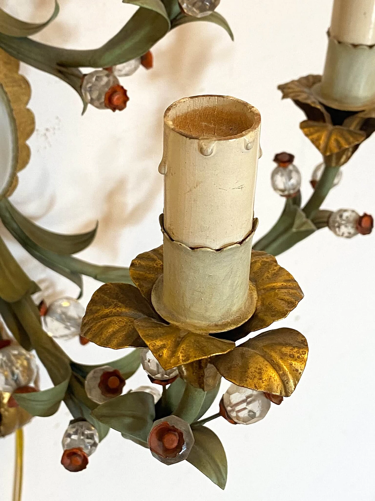 Lacquered and gilded metal 5-light wall lamp, 1960s 1308553