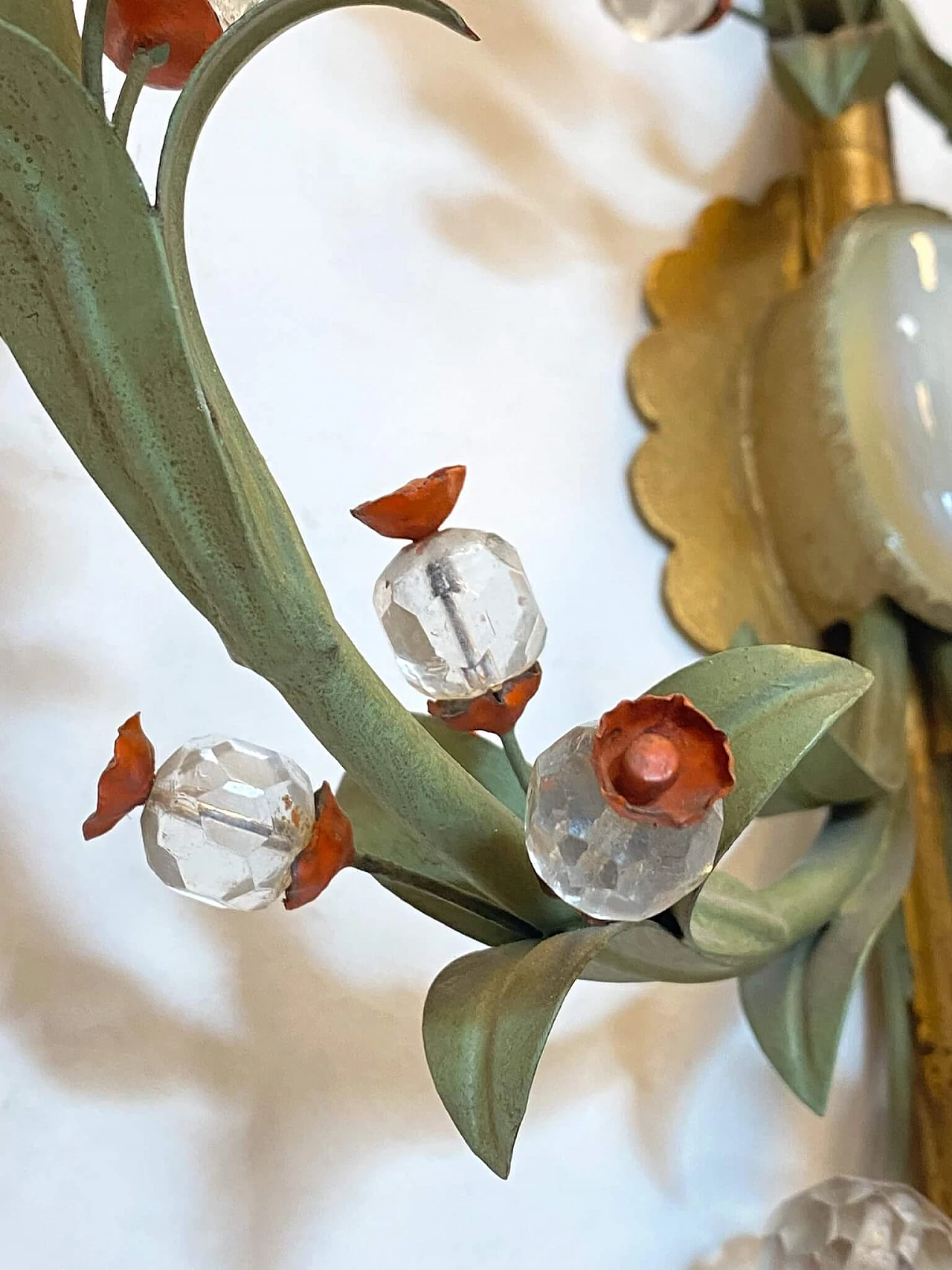 Lacquered and gilded metal 5-light wall lamp, 1960s 1308554