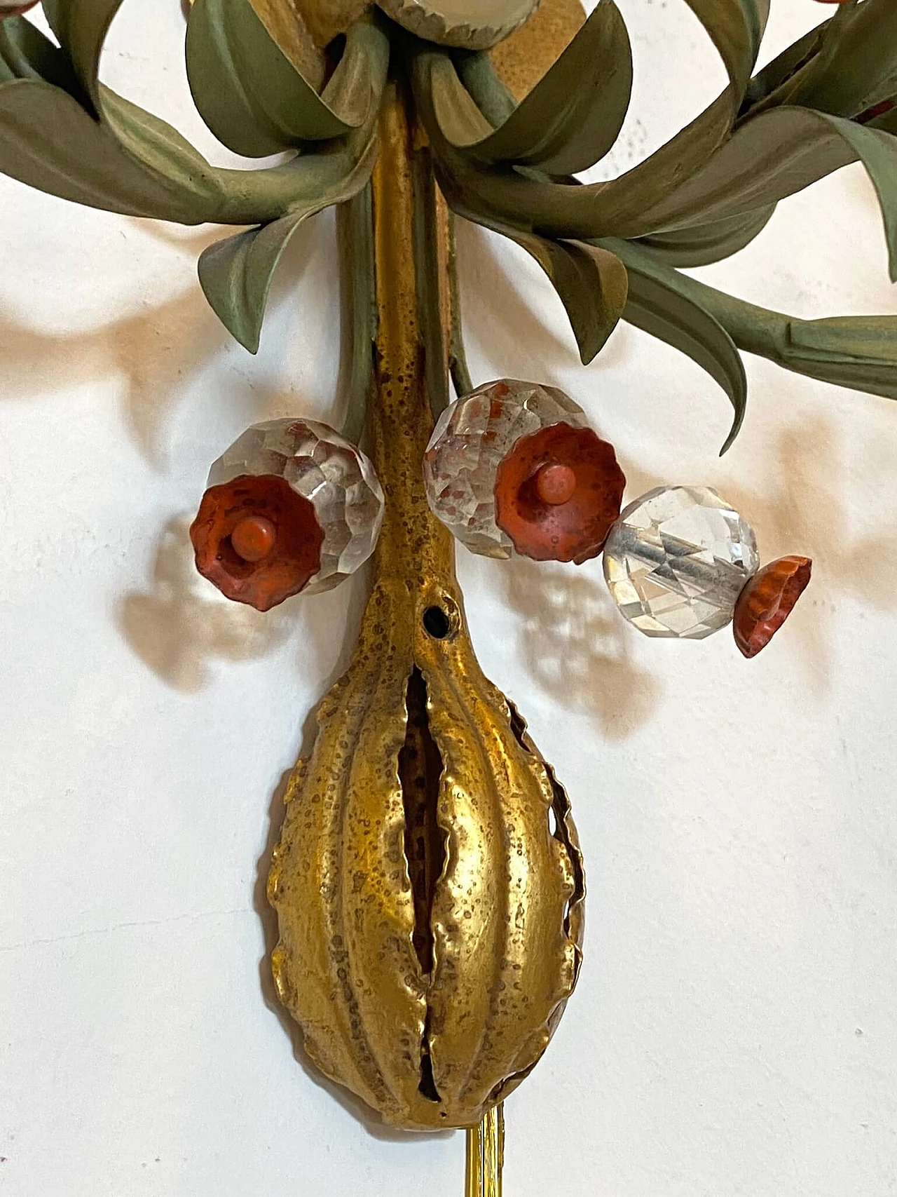 Lacquered and gilded metal 5-light wall lamp, 1960s 1308555