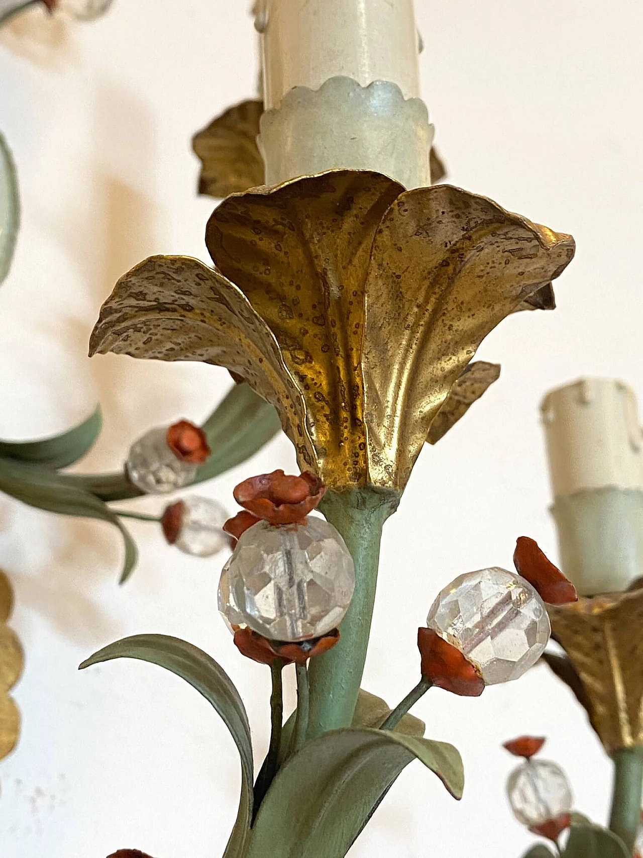 Lacquered and gilded metal 5-light wall lamp, 1960s 1308556