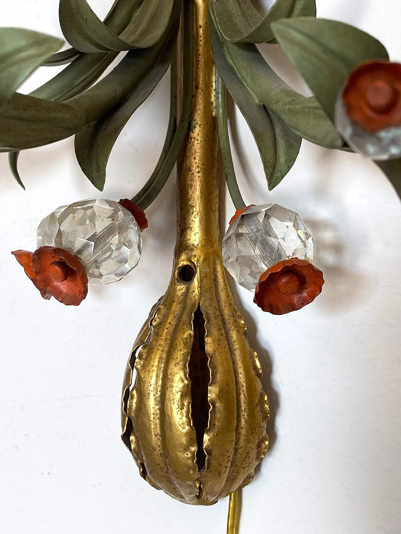 Lacquered and gilded metal 5-light wall lamp, 1960s 1308559