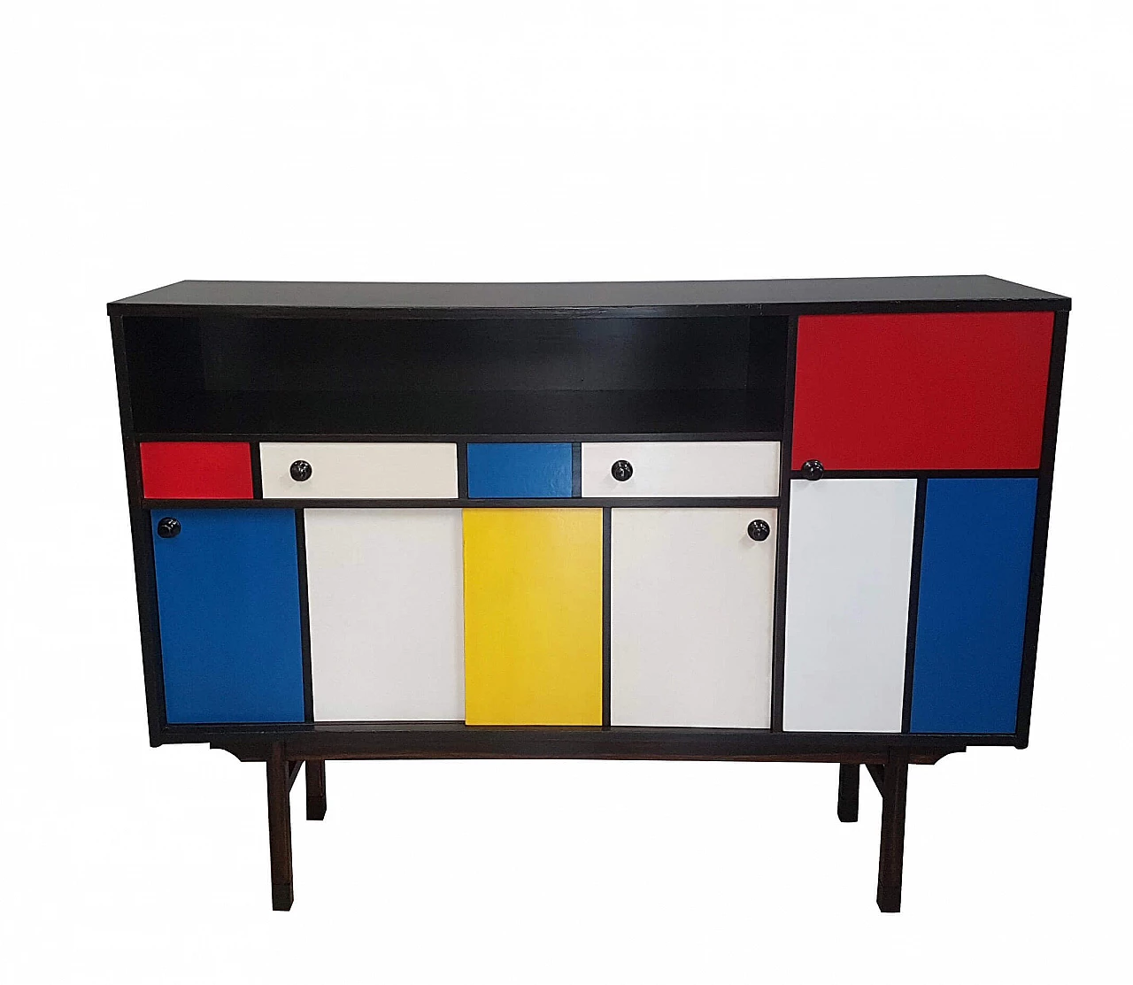 Credenza scandinava con decoro sullo stile Piet Mondrian, anni '60 1309172