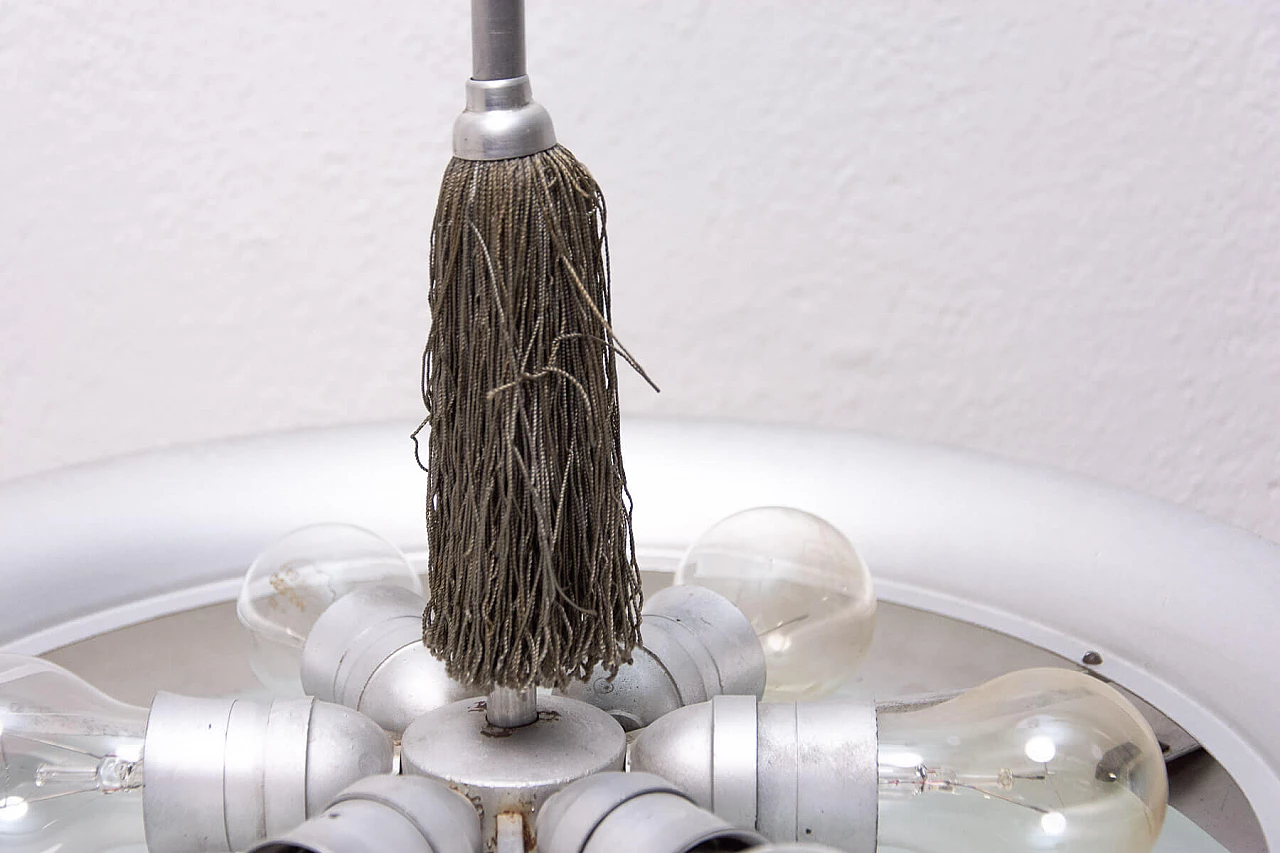 Chandelier with central frosted glass disc by Vladimír Havel, 1950s 1309380