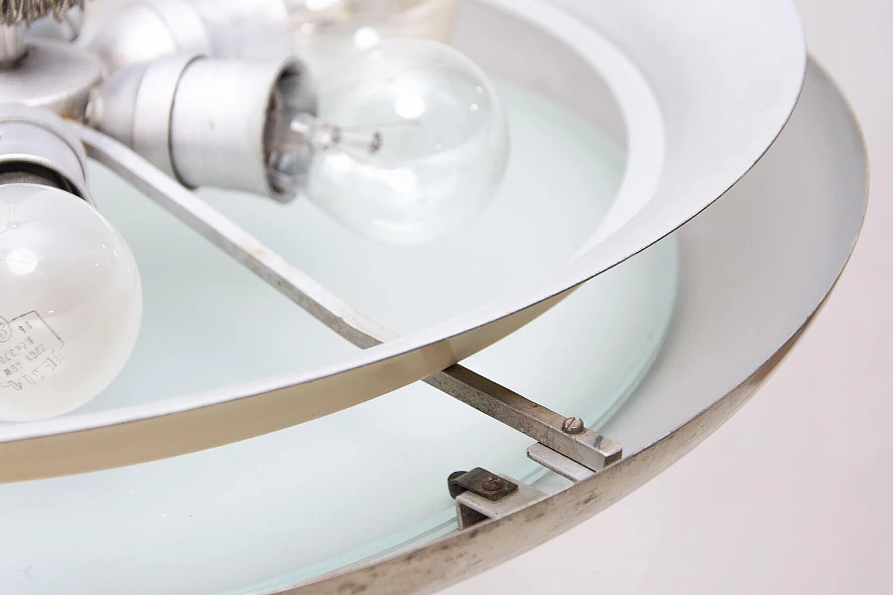 Chandelier with central frosted glass disc by Vladimír Havel, 1950s 1309382