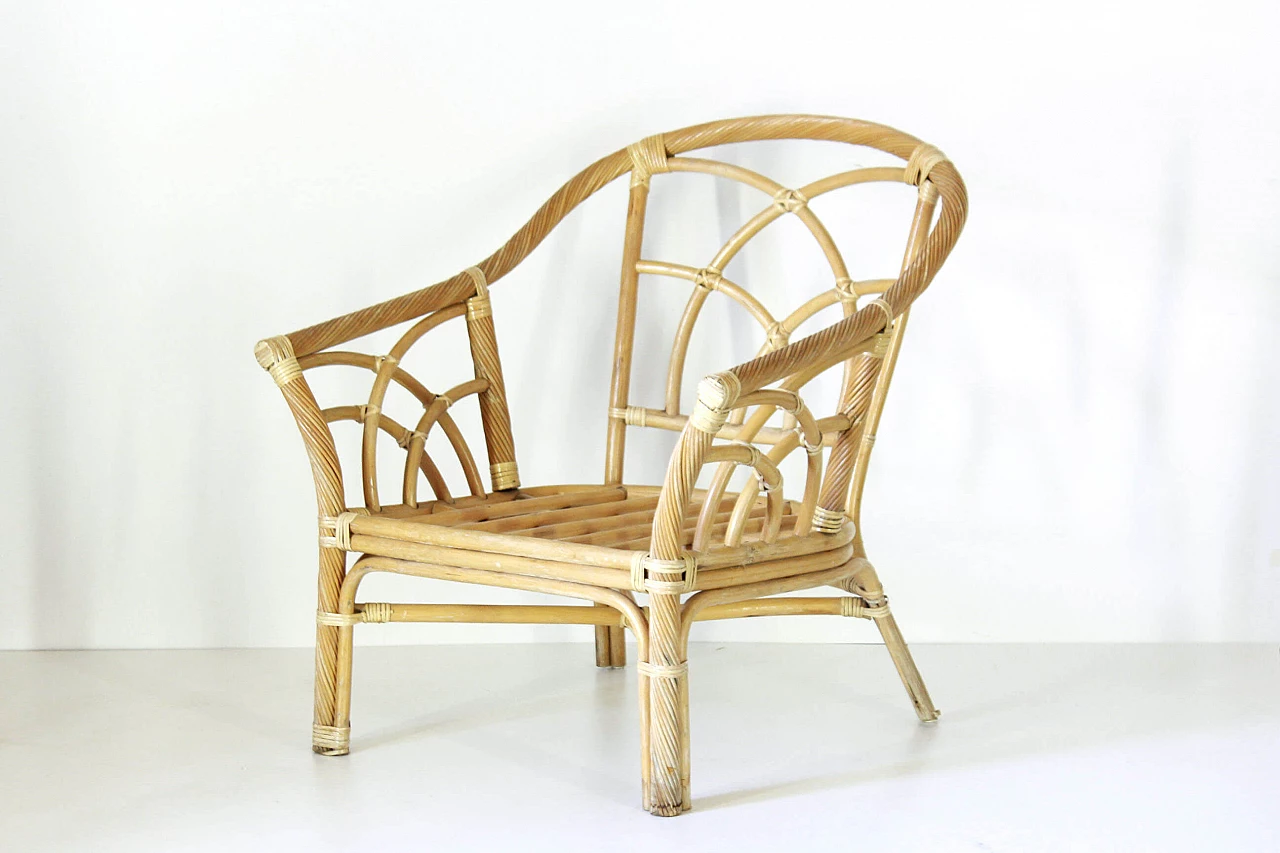 Bamboo armchair, 70s 1309411