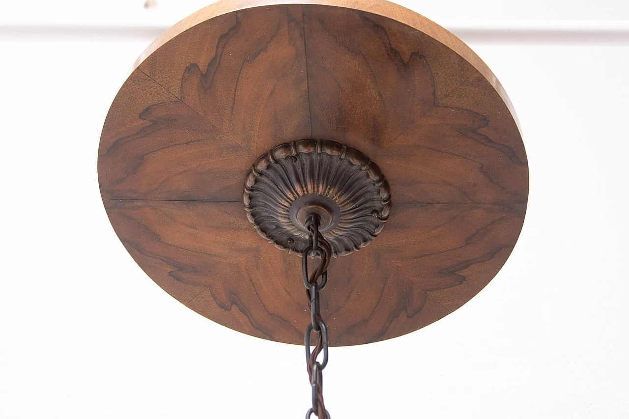 Brass three-light chandelier, late 19th century 1309443