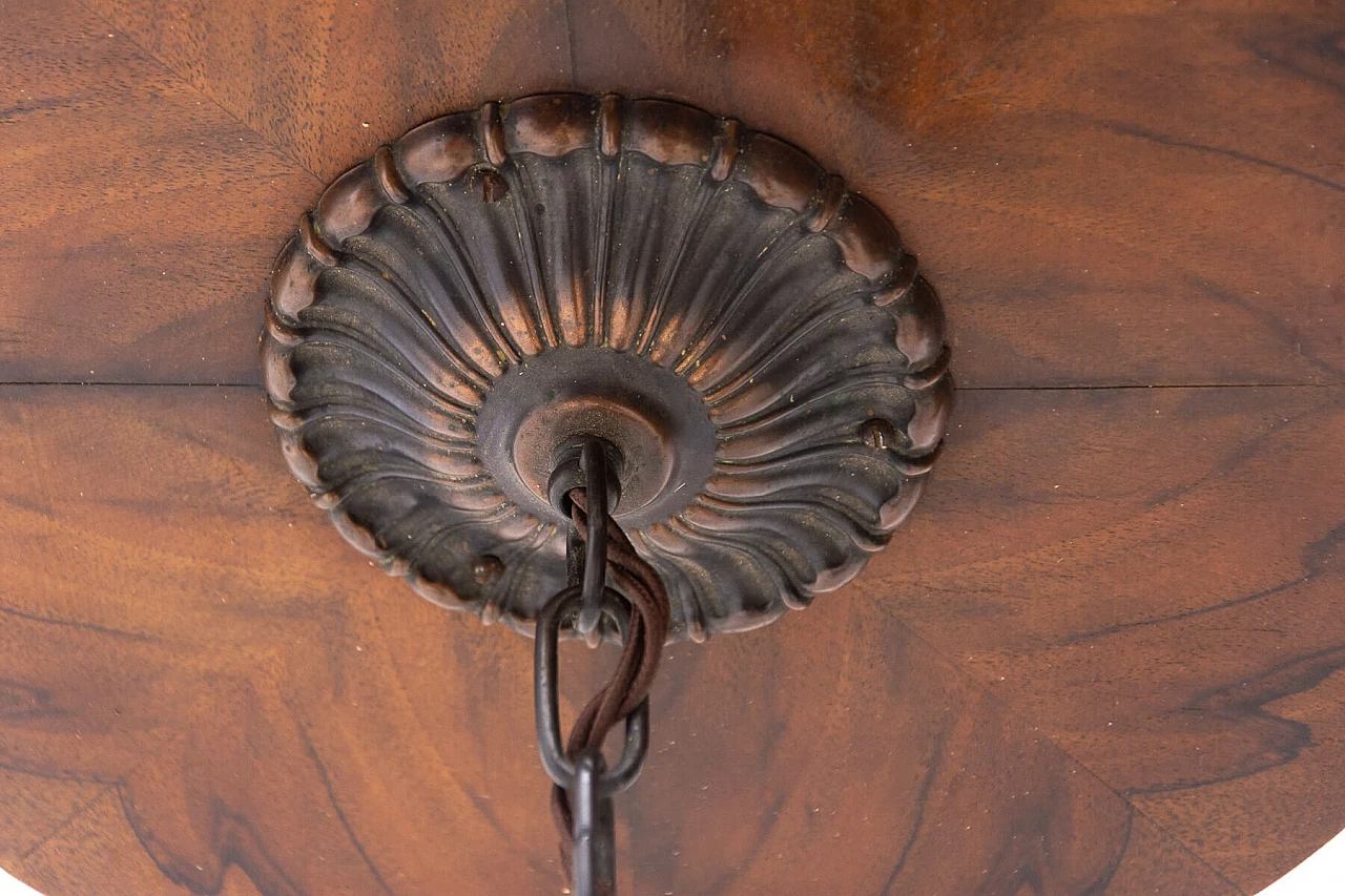 Brass three-light chandelier, late 19th century 1309444