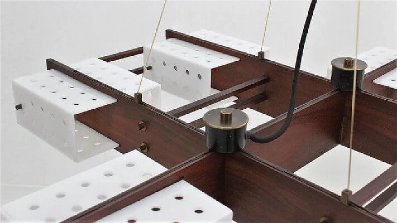 Lampadario in teak e plexiglass di Esperia, anni '60 1309598