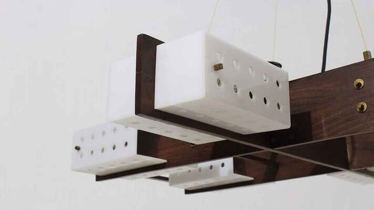 Lampadario in teak e plexiglass di Esperia, anni '60 1309602