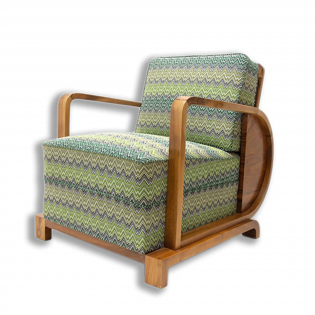 Poltrona Art Deco in noce, Boemia, anni '30 1310109