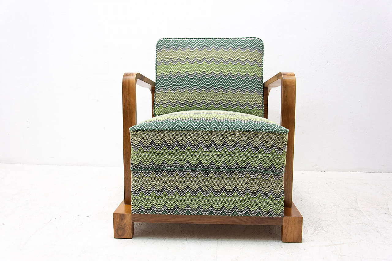 Poltrona Art Deco in noce, Boemia, anni '30 1310110