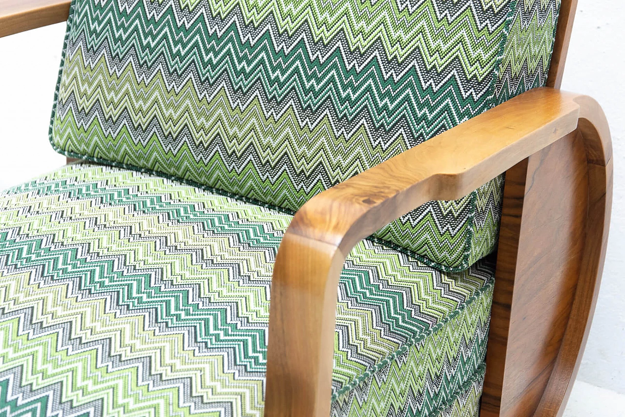 Poltrona Art Deco in noce, Boemia, anni '30 1310113